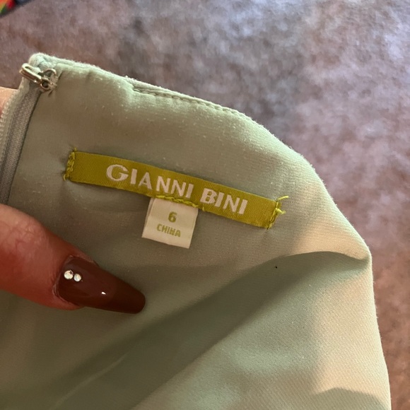 GIANNI BINI Striped Light Green Jumpsuit - Picture 4 of 4